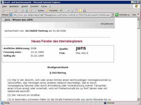 Direktdruck aus juris-online Schritt 2