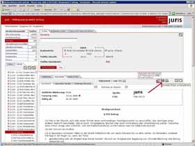 Direktdruck aus Juris-online Schritt 1