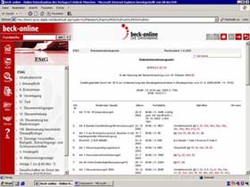 Bildschirmkopie eines Rechercherergebnisses in beck-online ©Bildschirmkopie / Ilse Tugendheim